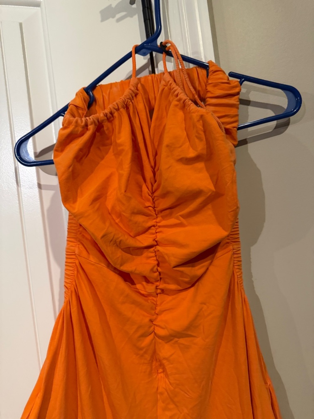 Orange Strapless Jumpsuit - Women - Picture 7 of 12